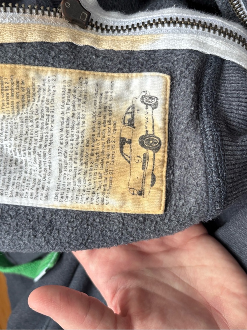 Porsche Driver’s Selection RS 2.7 Hoodie Mens Small Grey Green Full Zip - Picture 8 of 8